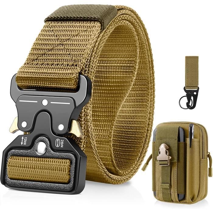 Ceinture Tactique pour Hommes Ceinture Militaire avec Boucle a Degagement Rapide en Metal Cadeau avec Pochette vert Vert Cdiscount Pret a Porter