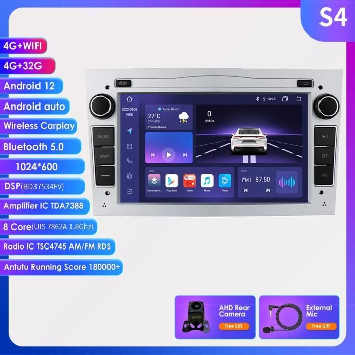 Autoradio Android Per Opel Astra, Corsa, Vectra, Zafira, Meriva, Vivaro, Con Wireless Carplay, GPS, 4G, 7 Pollici