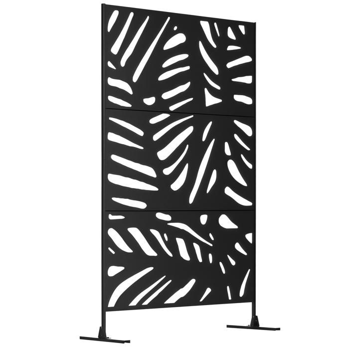 Outsunny - Paravent exterieur - Acier - 122x45x198cm - Noir