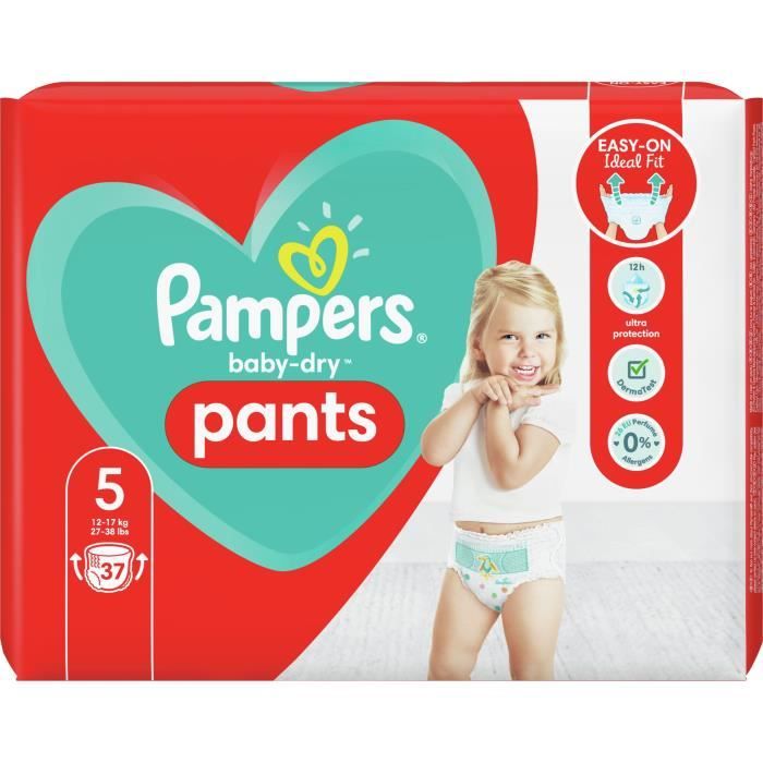 Pampers Baby-Dry Pants Couches-Culottes Taille 5, 37 Culottes - Cdiscount  Puériculture & Eveil bébé
