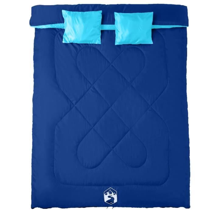 Sac De Couchage Double Your GEAR Marin – XXL 220x150 Cm, Divisible En 2 Singles, 3 Saisons, Confort +11°C