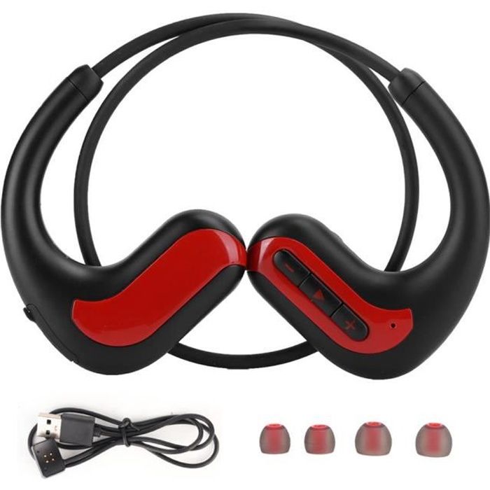 Casque de natation étanche IPX8 Bluetooth sans fil - QIILU - S1200 - Suspension doreille - 8G de mémoire