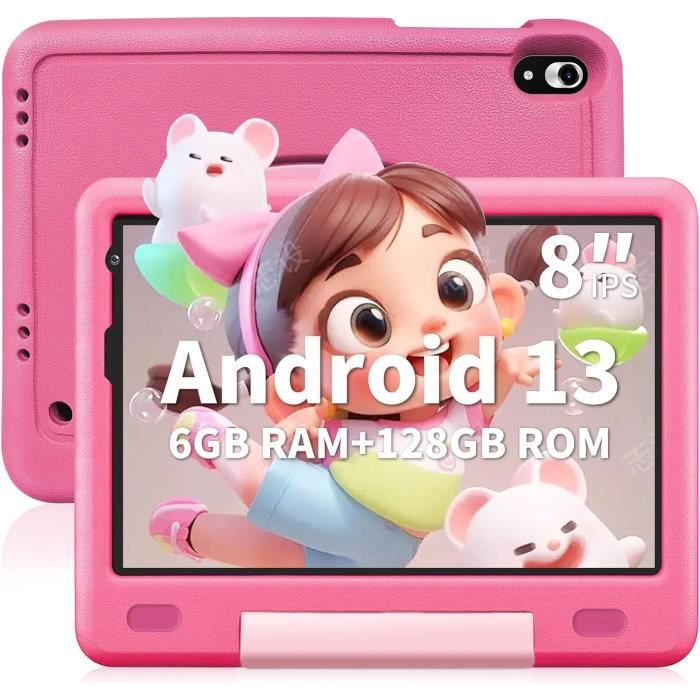 Tablette Enfant PRITOM B10 Kids 10″ – 64 Go, 3 Go RAM, Android 13, Coque Rose