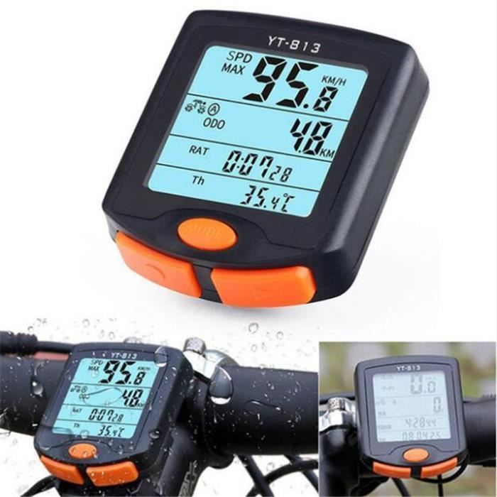 Compteur de vitesse et compteur kilometrique sans fil pour ordinateur de velo sans fil etanche avec retro eclairage