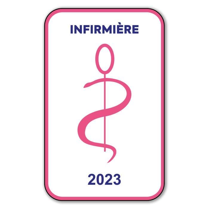 Autocollant Sticker - Vignette Caducée 2023 pour Pare Brise en Vitrophanie - V6 Infirmière