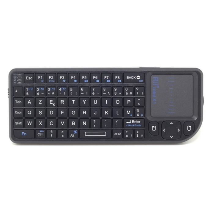 Rii Mini X1 Ultra Mini 2.4G Clavier Sans Fil avec Souris à Pavé Tactile pour Ordinateurs Portables-Ordinateur-IPTV-Intelligent TV-B