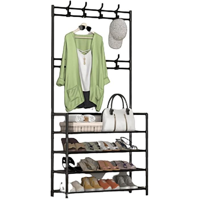 Portant à vêtement, porte-manteaux, armoire, vestiare avec 3 étagères