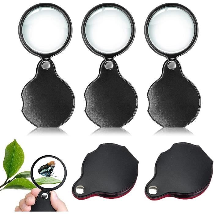 Lot De 2 Mini Loupes 10x - Loupes Pliantes De Poche En Verre Pour Lecture Et Petits Travaux - 2