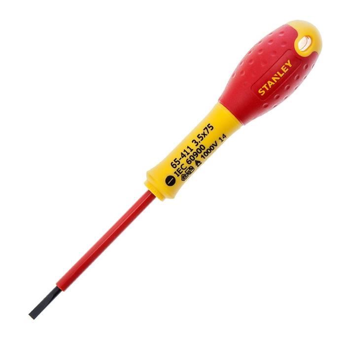 Stanley Tournevis Isole Fatmax Fendu 3 5 X 75 Mm Rouge Achat Vente Tournevis Stanley Tournevis 0 65 411 Cdiscount