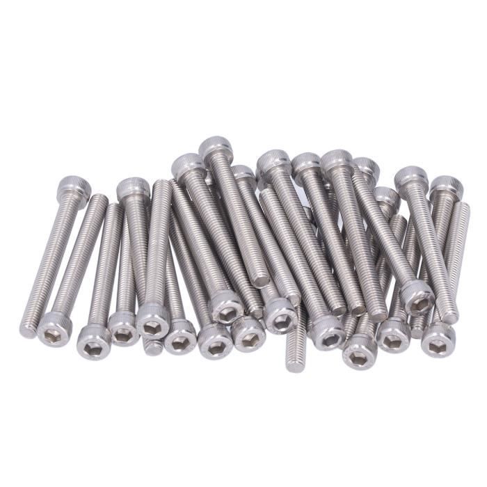 30 Pcs 1/4 Inch Vis En Acier Inoxydable Et Clé Hexagonale Vis