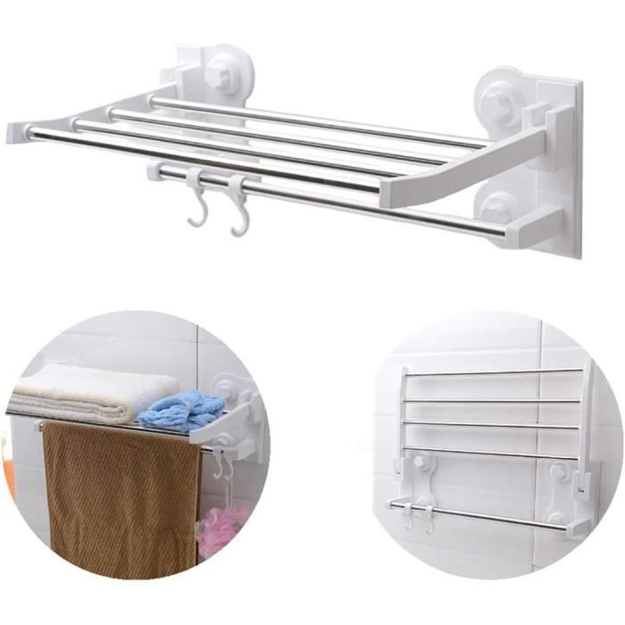 HOP - Porte-serviettes télescopique à double couche en acier inoxydable