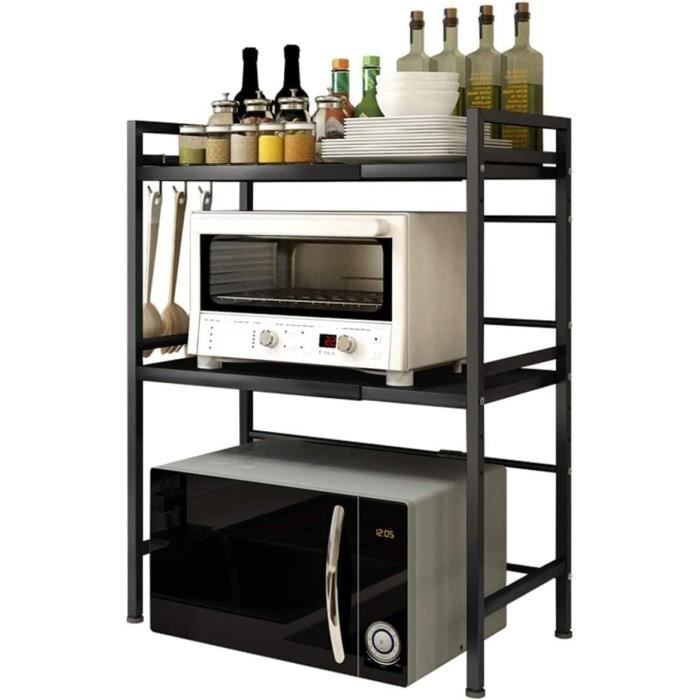 Étagère Extensible Pour Micro-ondes - Support Métal Réglable, Gain De Place, Rangement Cuisine