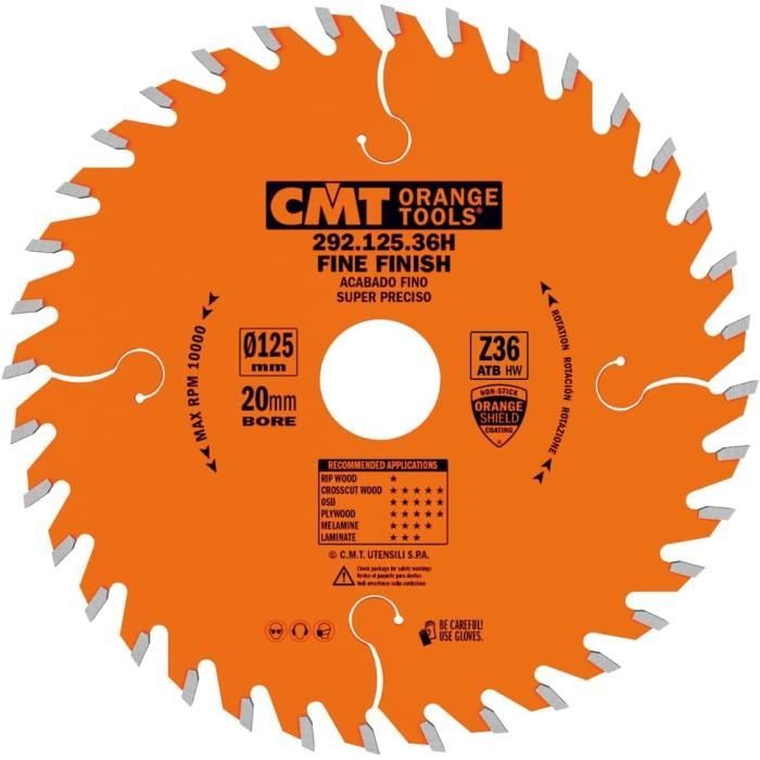 292,125,36H Scie Circulaire De Precision Pour Coupe 125 X 2,4 Z Vtt 20