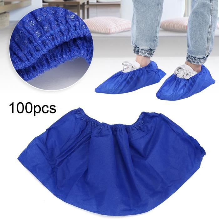 Voarge Lot 100 Couvre-chaussures Jetables Non Tissés – Protection Sols Intérieurs/Extérieurs, Taille Unique Antidérapante