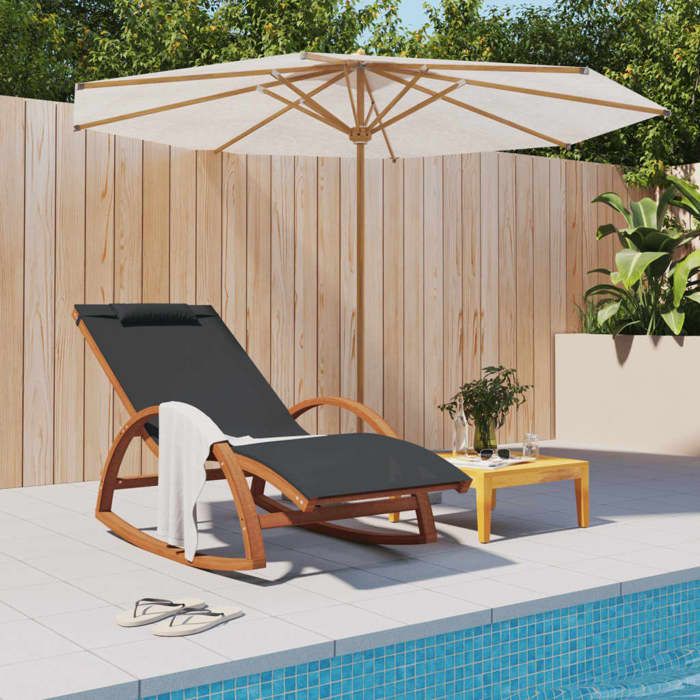 vidaXL Chaise à bascule Bois de peuplier