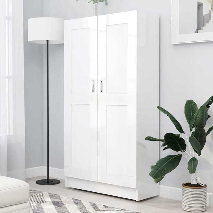 vidaXL Bibliothèque Blanc brillant 825x305x150 cm Bois d’ingénierie 802729