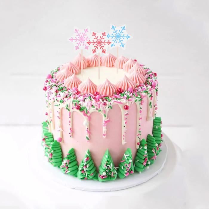 12 Pieces Drole Creative Flocon De Neige Gateau Topper Dessert Pour Partie Festival D Anniversaire Figurine Decor De Gateau Cdiscount Maison