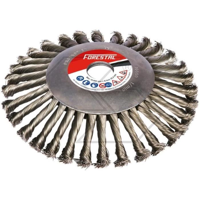 Brosse Métallique Pour Débroussailleuse - 200 Mm, Trou 25 Mm, Fil Acier Pour Désherbage Et Nettoyage