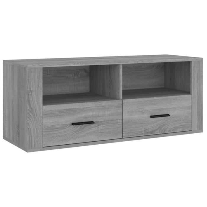 Meuble TV Sonoma Gris – 180x31,5x40 Cm – Bois D’ingénierie – Moderne