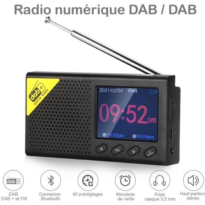 DAB/DAB Digital Radio FM de couleur écran LCD screen Réveil bluetooth lecteur mp3 