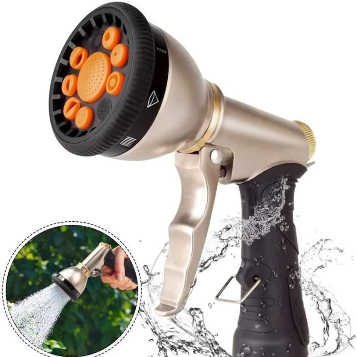 Buse De Tuyau D'Arrosage Haute Pression Multifonction | Métal Et TPR, Style Européen | Pour Jardin, Lavage Voiture - 3