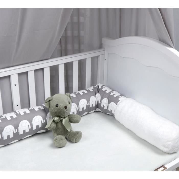 Airwrap Pare-Chocs De Lit Bébé 2 Faces - Sécurité, Respirant, Protection Contre Les Chocs - Blanc