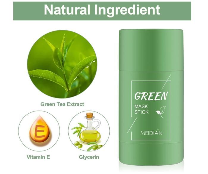 Masque Solide En Stick Au Thé Vert - Lot De 2 Bâtons, Masque Nettoyant Pour Peaux Grasses Et Sèches, Neuf