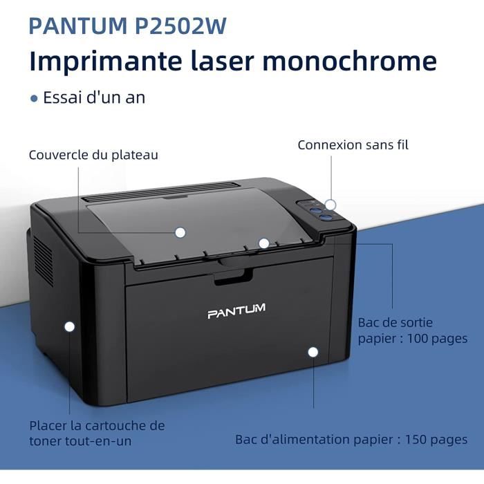 P2502W Imprimante Laser Monochrome compacte à Fonction Unique avec sans Fil  pour la Maison et Le Bureau (Black)[1] - Cdiscount Informatique