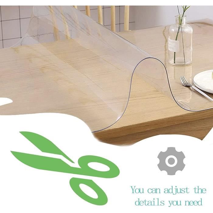 Tmgj Nappe Cristal Transparente,Nappe Rectangulaire,Imperméable,Anti