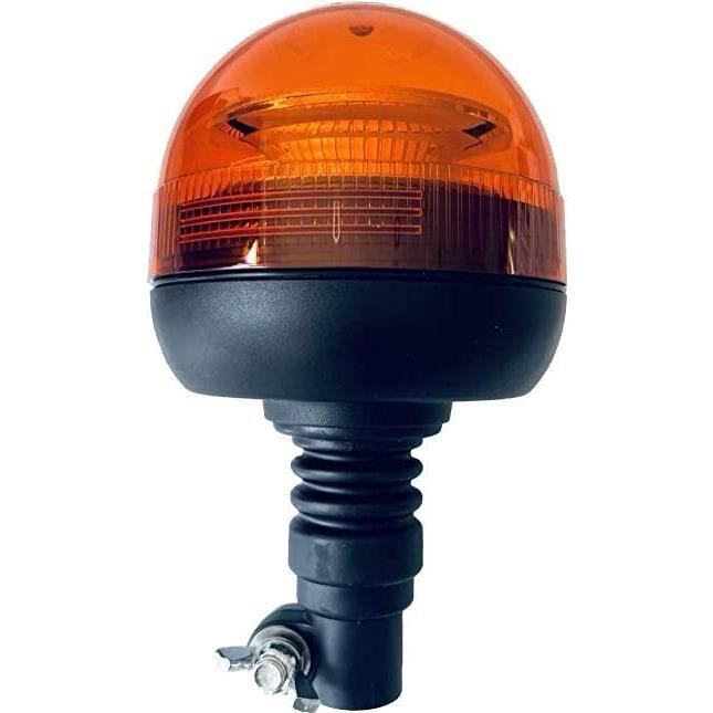 Gerofare Gyrophare orange, voyant d'avertissement avec pied flexible LED 12 V 24 ...