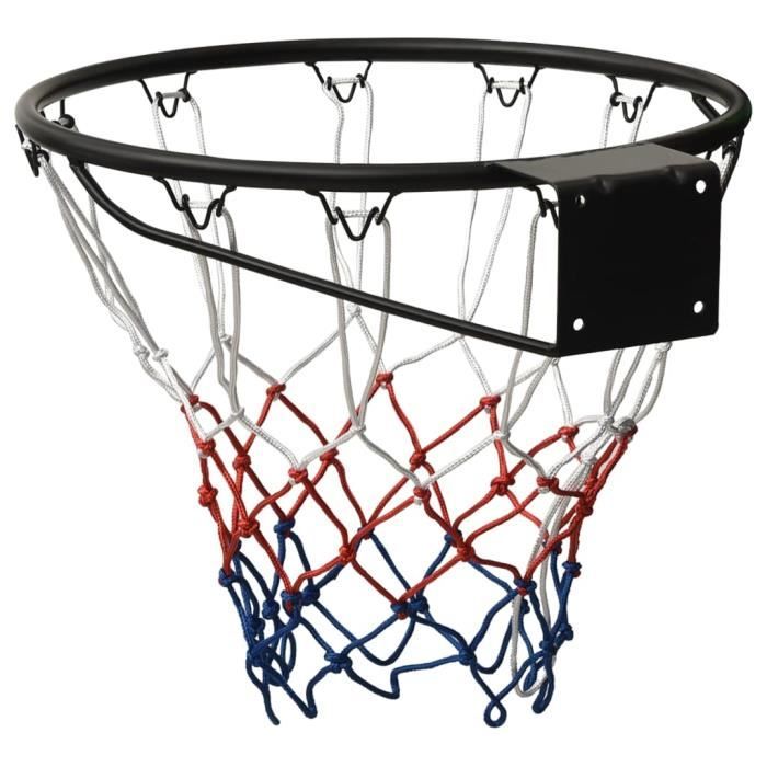 Cerceau De Basket 39 Cm – Acier Avec Filet Nylon, Montage Mural, Noir, Pour Intérieur/extérieur