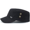 Casquette Militaire Printemps Automne Militaires Noirs D'Armée Militaire Flat Top Hat De Coton Homme-2
