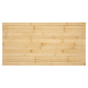 Grande Planche à Découper Bambou 75x55 Cm Avec Poignées + Tapis Silicone - Couvercle Plaque Cuisson Réversible Induction/Gaz - KATKLIU