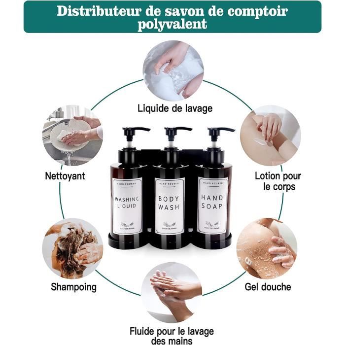 Distributeur De Savon Mural NICEME 300ml - 2 Pièces Avec Étiquettes Et Clé - Pour Maison Ou Pro