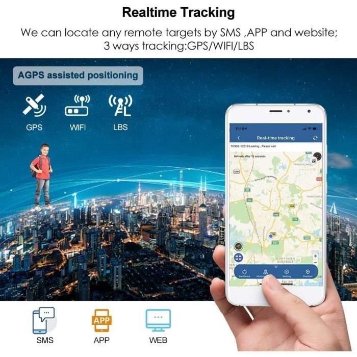 Traceur GPS 4G PAJ PEOPLE Finder – Mini Localisateur Pour Enfants Et Personnes âgées, Autonome 5 Jours, étanche IP65 Localisateur Enfants Personnes âgées