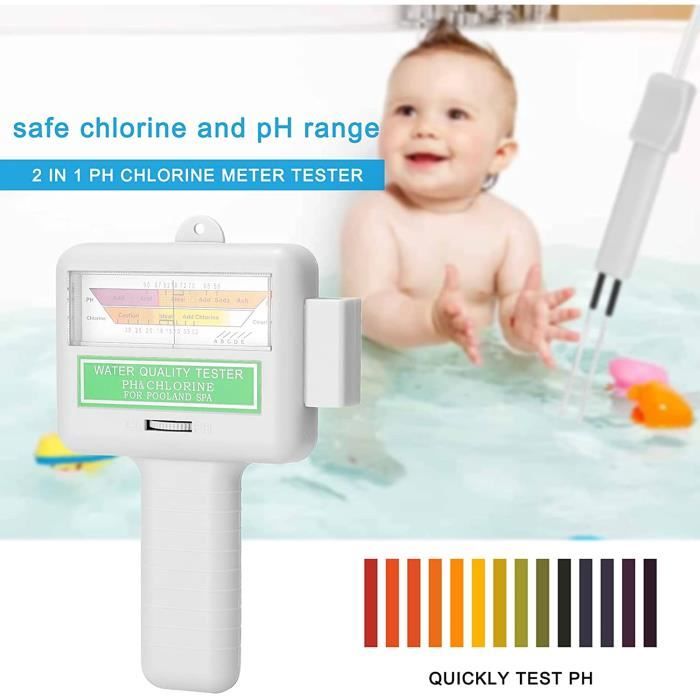 Eujgoov - Testeur De Chlore Et PH PC-102B | Analyseur D'eau Pour Piscine Et Spa Avec Sonde, Facile à Utiliser