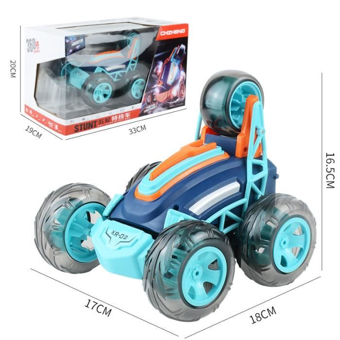 Voiture Acrobatique NK – Rotation 360°, Lumières LED, Roues Caoutchouc, Télécommande 2,4 GHz, Piles Incluses, Dès 3 Ans