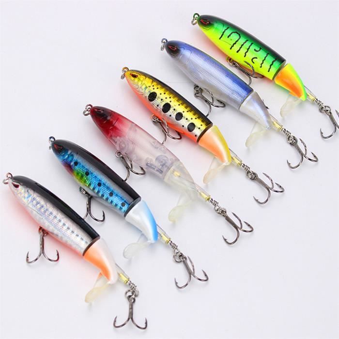 Ogquaton Leurre Popper 13g 90mm – Topwater à Queue Tournante, Crochet VMC – Pour Bar, Brochet, Black-bass – Idéal Pour Eaux Calmes Et Profondes