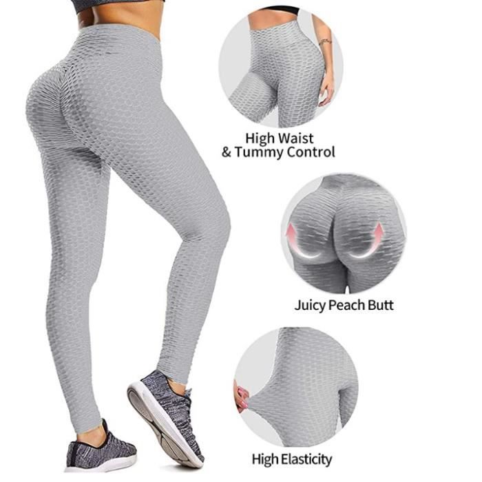 Leggings Femme Anti Cellulite Push Up Butt Lift Taille Haute Grande Taille Noir Noir Cdiscount Pret a Porter