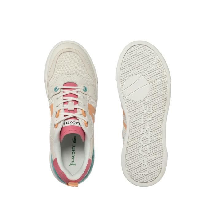 Baskets Lacoste femme Ref 60141 B53 Blanc Rose Multicolore Cdiscount Chaussures