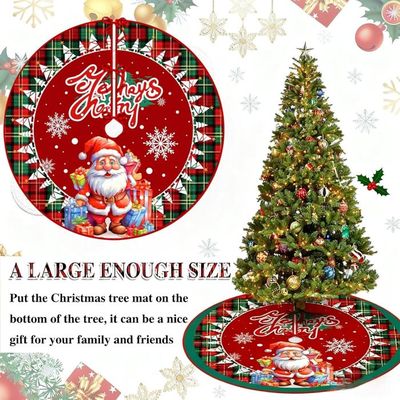 Cache Pour Pied Sapin De Noël Cerf Flocons Neige D. 120 Cm Lurex Coton