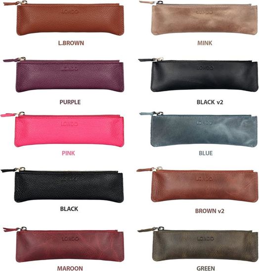 DONBOLSO Trousse Maquillage Cuir Véritable Cognac - Petit Sac Élégant Pour Femme, Rangement Cosmétiques & Accessoires