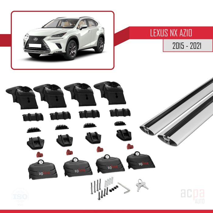 Barres De Toit Hyundai Ix20 2011-2019 - Aluminium Gris, 2 Barres, Charge Max 75kg