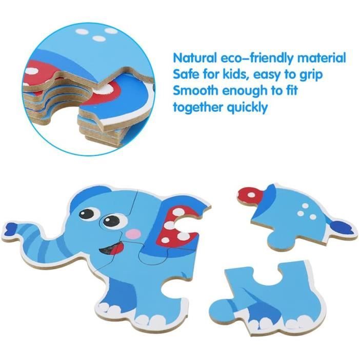 Puzzle Double Face 88 Pièces Pour Enfants 3-9 Ans - Animaux, Lettres, Chiffres - Éducatif, Progressif