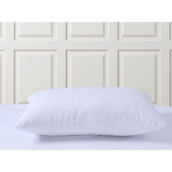 Sous-taie d'oreiller molleton 100% coton gratté 60x60 cm blanc - Cdiscount  Maison