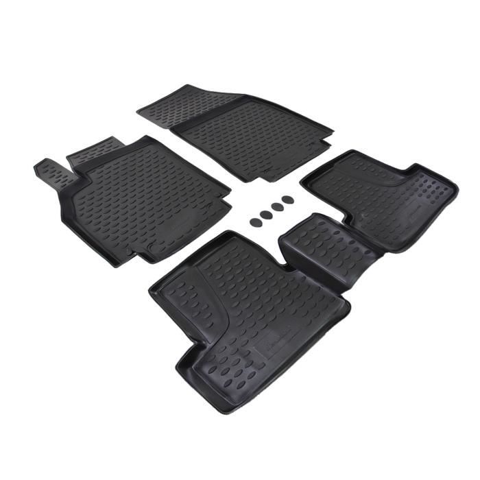 J&J AUTOMOTIVE Tapis De Sol 3D Caoutchouc Premium Pour Megane 3 2008-2015 - 5 Pièces Bord Haut Antidérapant