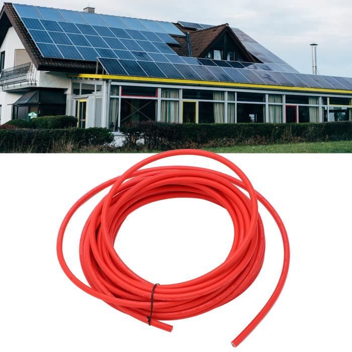 EJ.life câble d'extension solaire Fil de panneau solaire XLPE résistant aux  hautes outillage cable Rouge 10mm² 20m Rouge 6mm² 10m - Cdiscount Bricolage