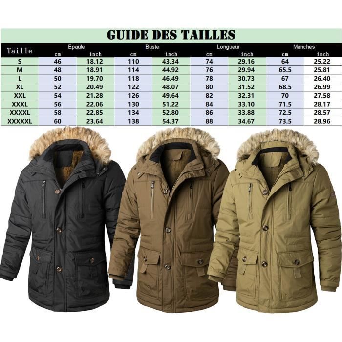 Parka Homme Parka Homme Capuche D tachable Parka homme multi