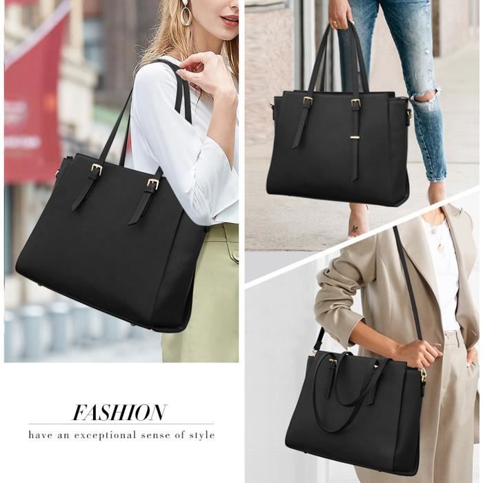 NEWHEY Sac Cabas Femmes Grand PU Cuir Sac de Cours Sac Ordinateur