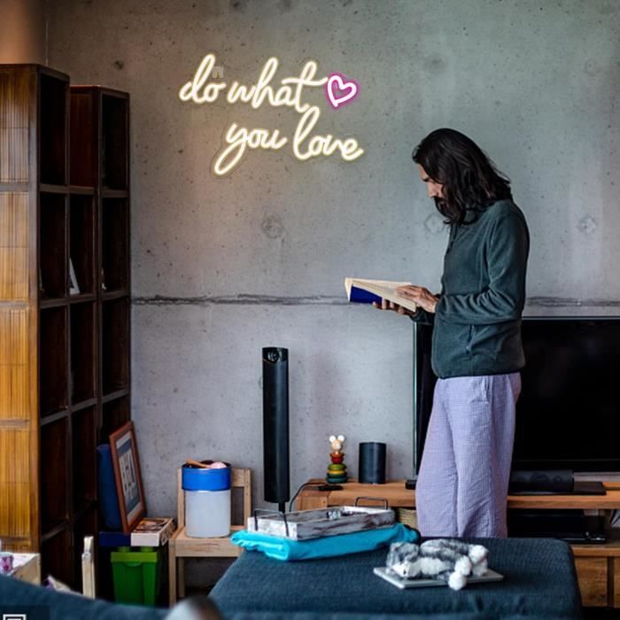Panneau Lumineux Néon « Do What You Love » Blanc Chaud Décoration